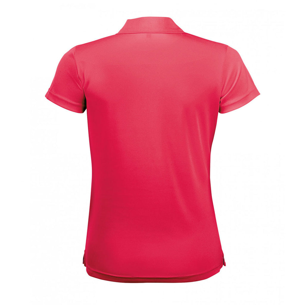 SOL'S Women's Neon Coral Performer Pique Polo Shirt