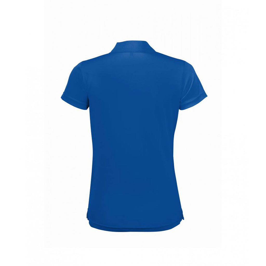 SOL'S Women's Royal Blue Performer Pique Polo Shirt