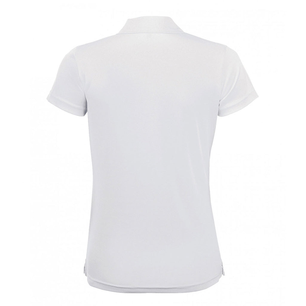 SOL'S Women's White Performer Pique Polo Shirt