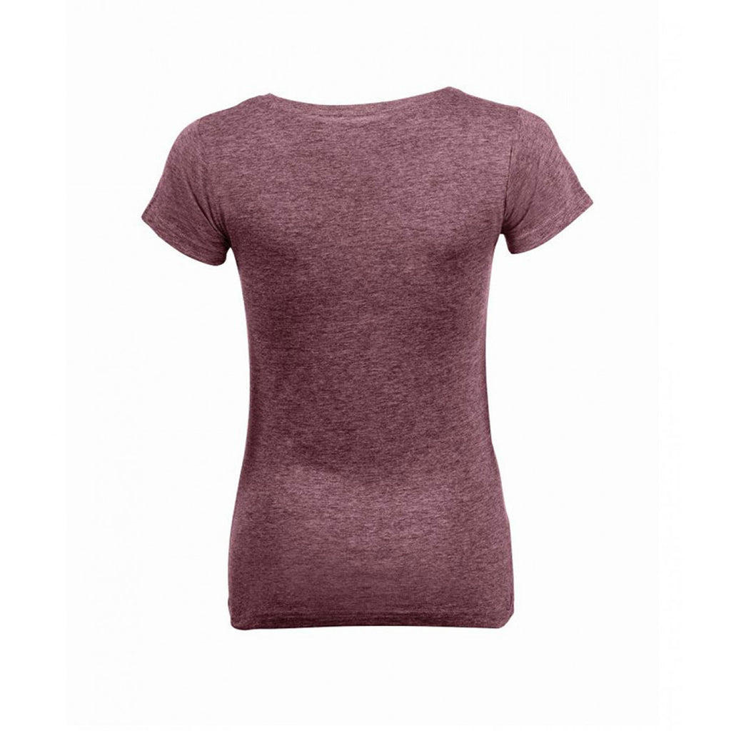 SOL'S Women's Heather Burgundy Mixed T-Shirt