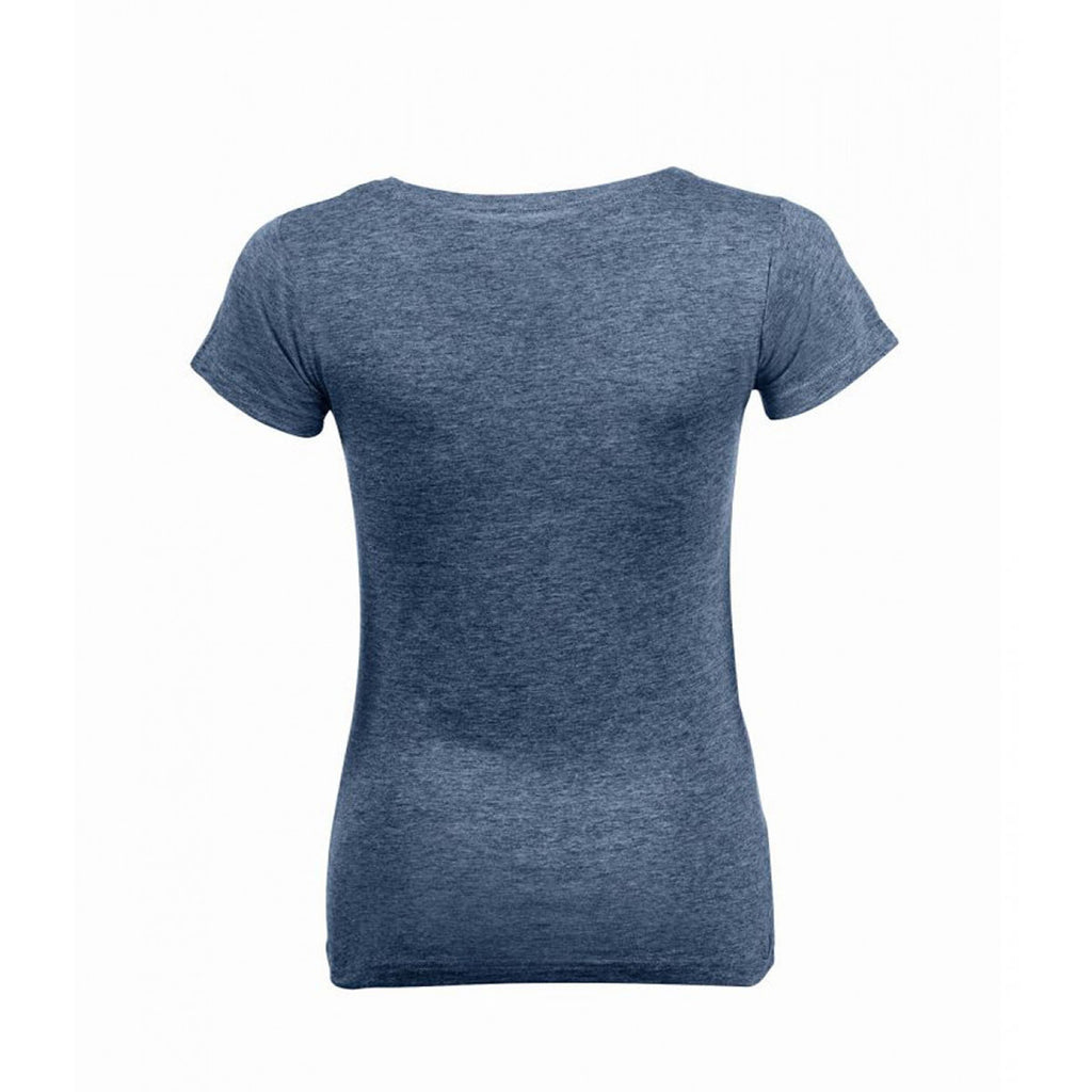 SOL'S Women's Heather Navy Mixed T-Shirt