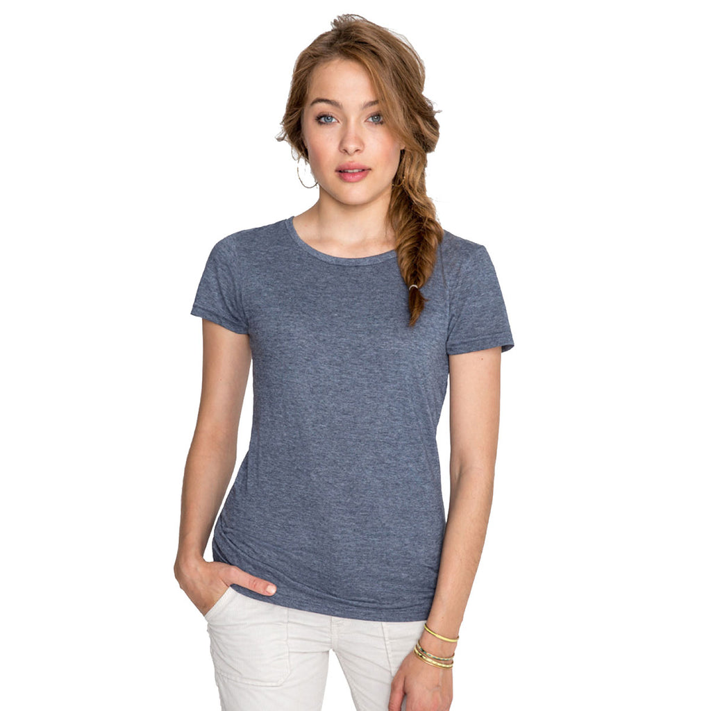 SOL'S Women's Heather Navy Mixed T-Shirt