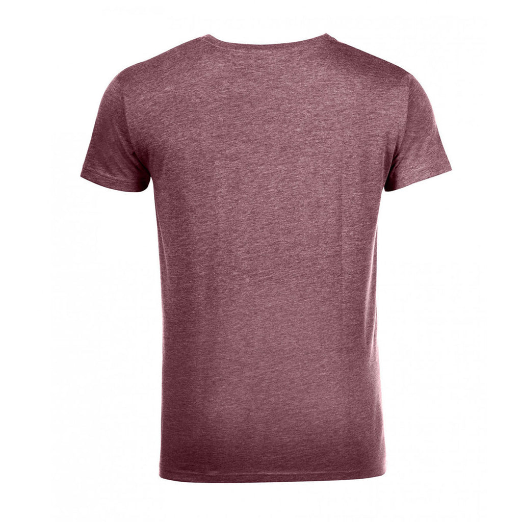 SOL'S Men's Heather Burgundy Mixed T-Shirt