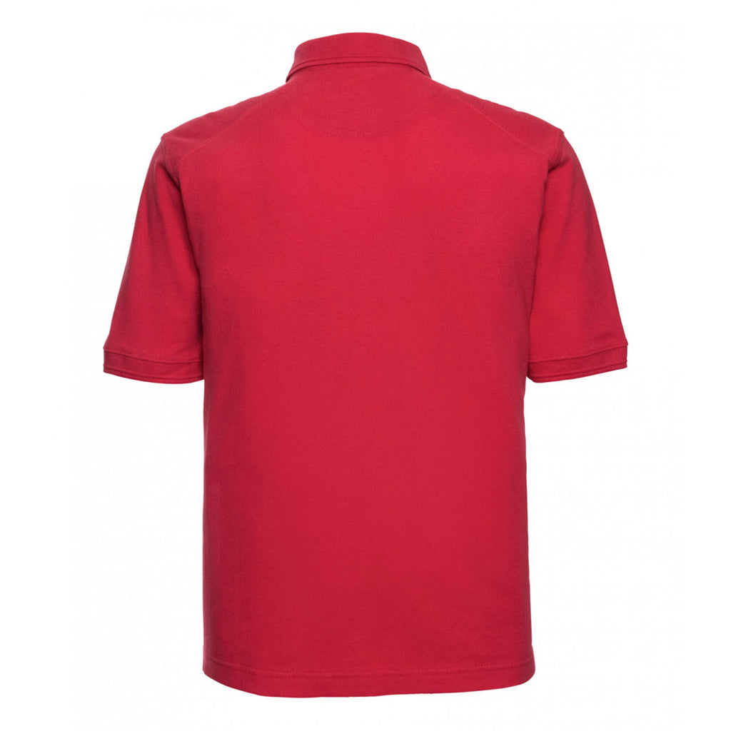 Russell Men's Classic Red Heavy Duty Pique Polo Shirt