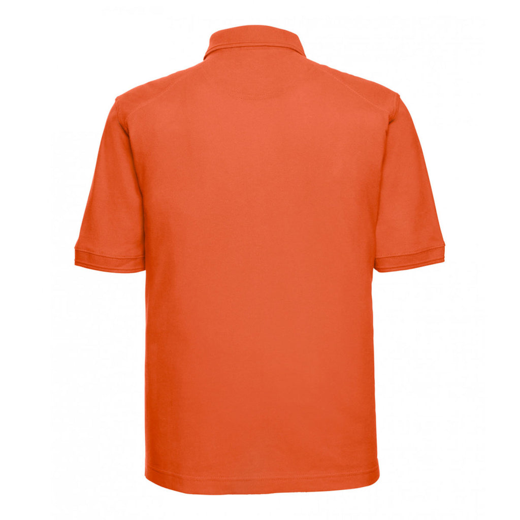 Russell Men's Orange Heavy Duty Pique Polo Shirt
