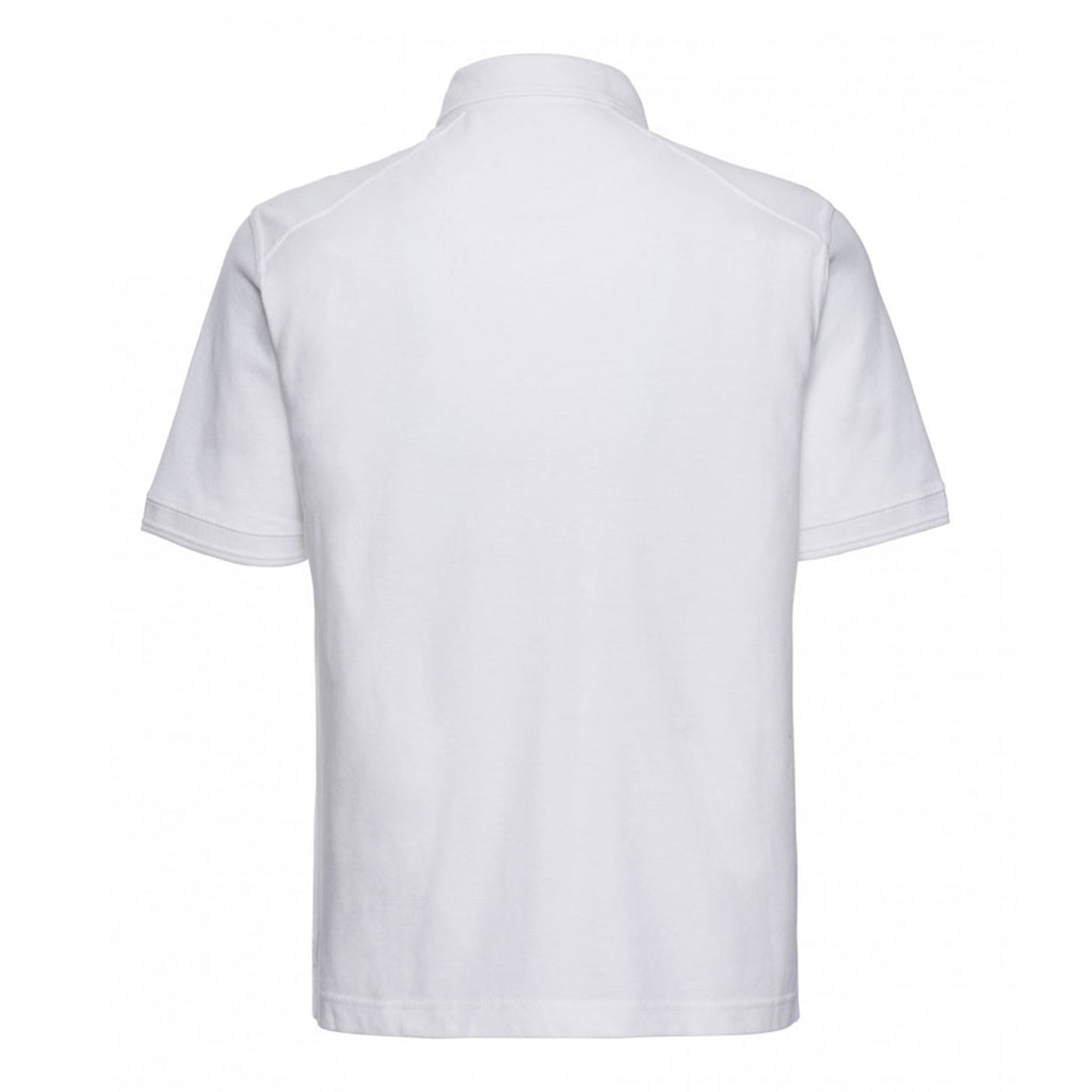 Russell Men's White Heavy Duty Pique Polo Shirt