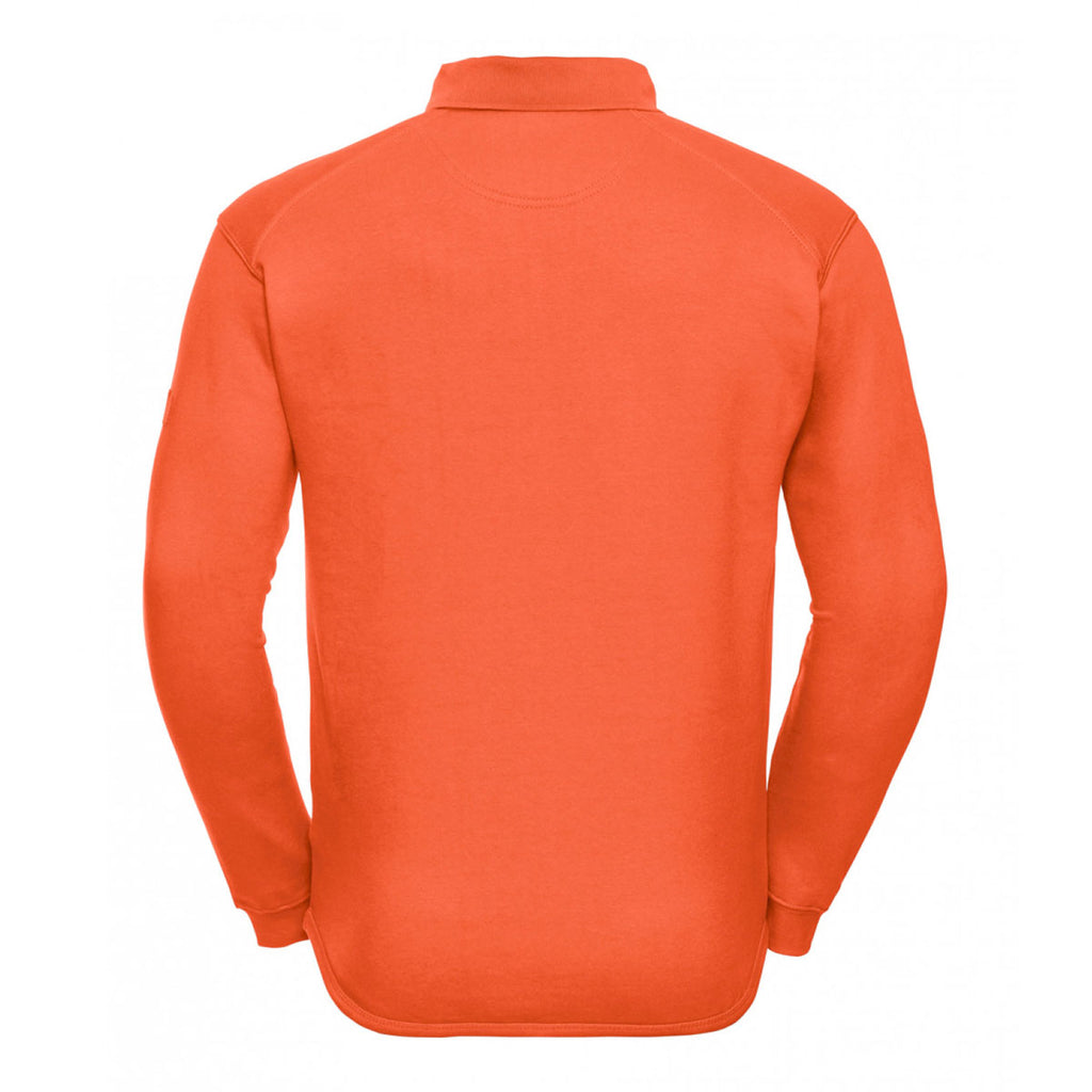 Russell Men's Orange Heavy Duty Collar Sweatshirt