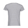 SOL'S Men's White/Navy Miles Stripe T-Shirt