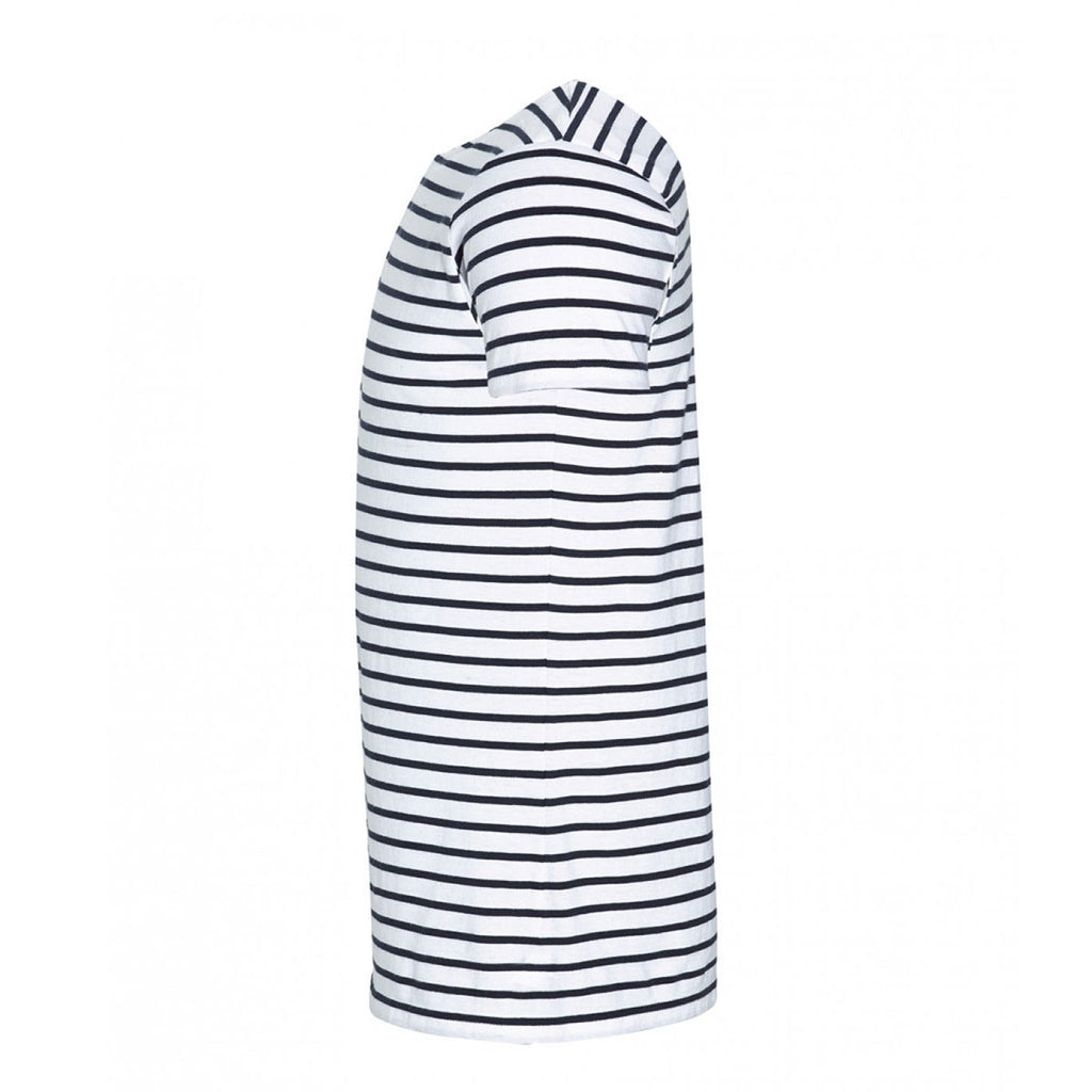 SOL'S Men's White/Navy Miles Stripe T-Shirt