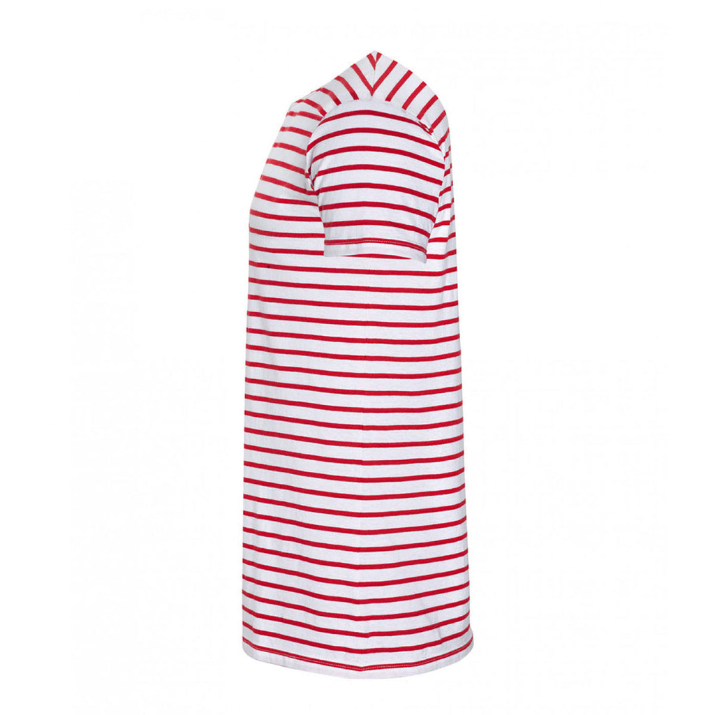 SOL'S Men's White/Red Miles Stripe T-Shirt