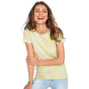 SOL'S Women's Ash/Lemon Miles Stripe T-Shirt