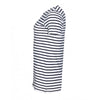 SOL'S Women's White/Navy Miles Stripe T-Shirt