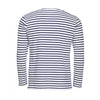 SOL'S Men's White/Navy Marine Long Sleeve Stripe T-Shirt