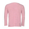 SOL'S Men's White/Red Marine Long Sleeve Stripe T-Shirt