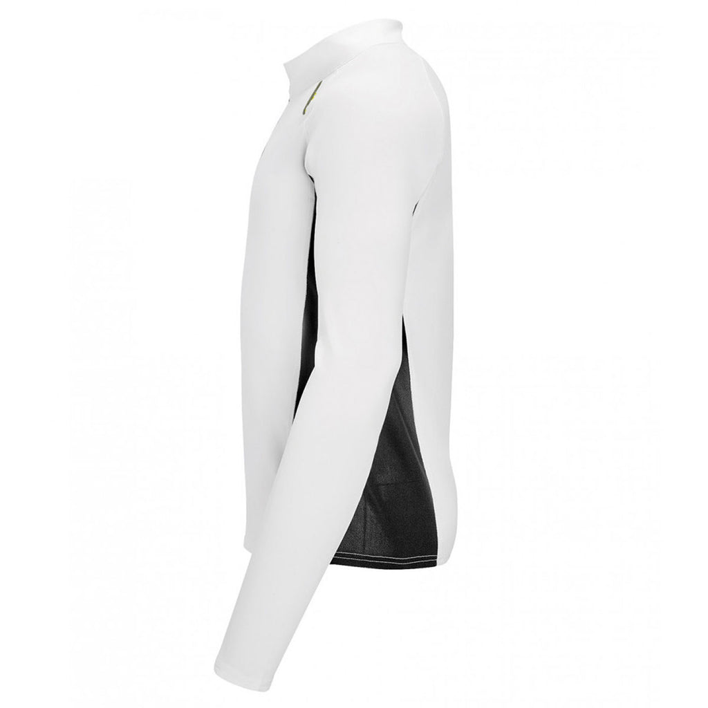 SOL'S Men's White Berlin Long Sleeve Zip Neck Running Top