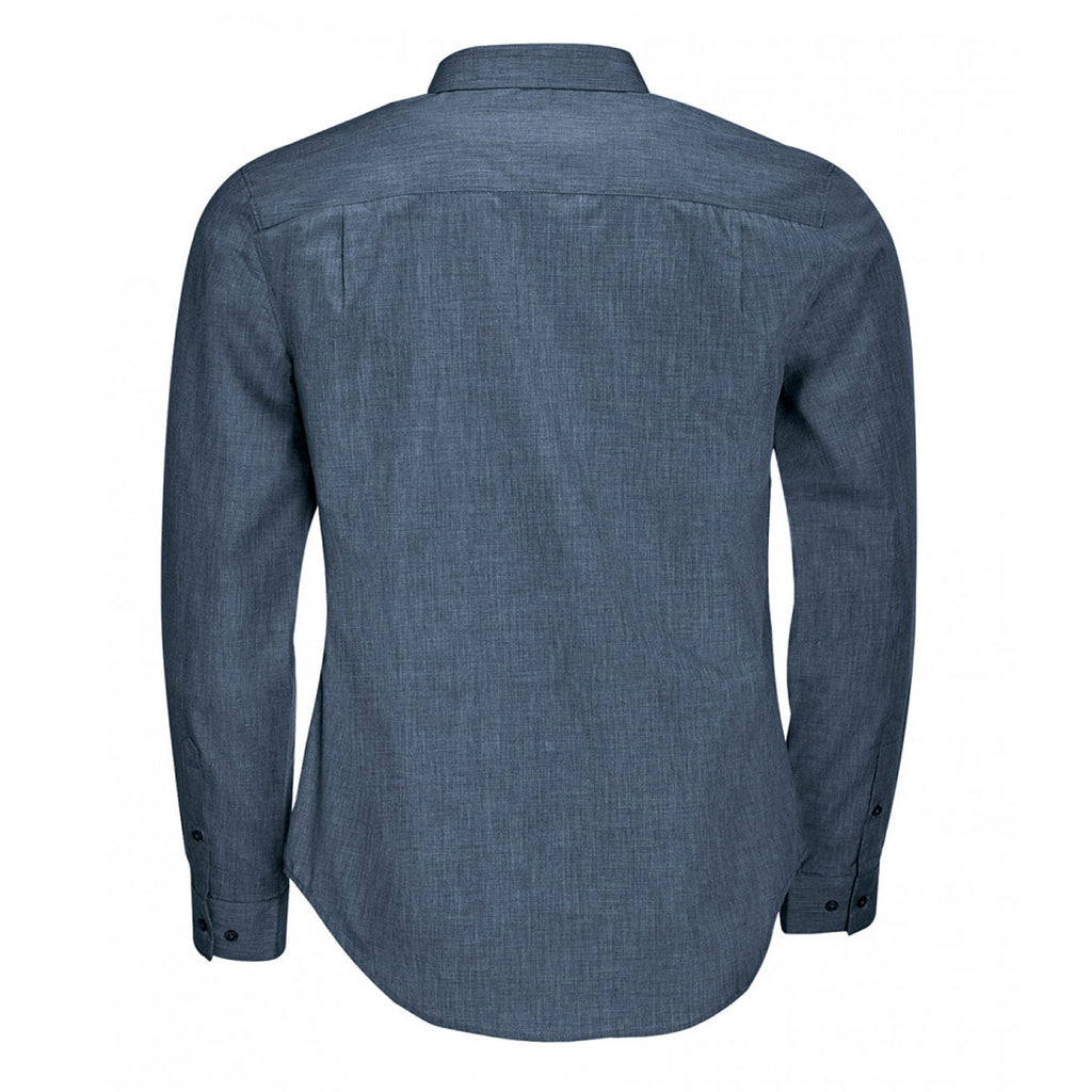 SOL'S Men's Heather Jeans Barnet Long Sleeve Heather Poplin Shirt