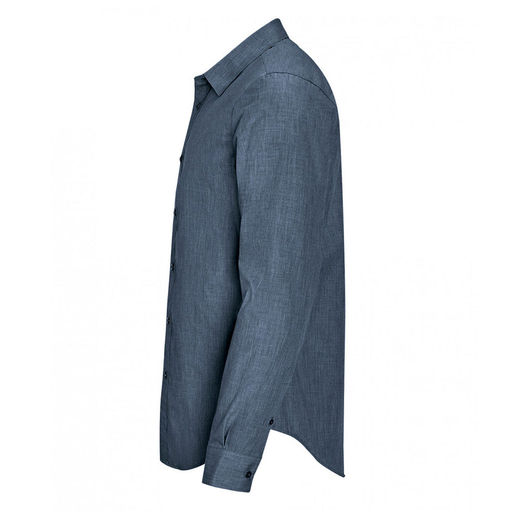 SOL'S Men's Heather Jeans Barnet Long Sleeve Heather Poplin Shirt