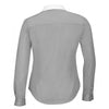 SOL'S Women's Pearl Grey Belmont Long Sleeve Contrast Poplin Shirt