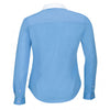SOL'S Women's Sky Blue Belmont Long Sleeve Contrast Poplin Shirt