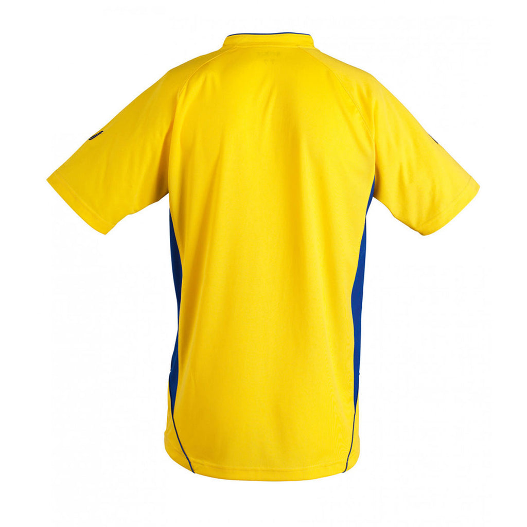 SOL'S Men's Lemon/Royal Blue Maracana 2 Contrast T-Shirt
