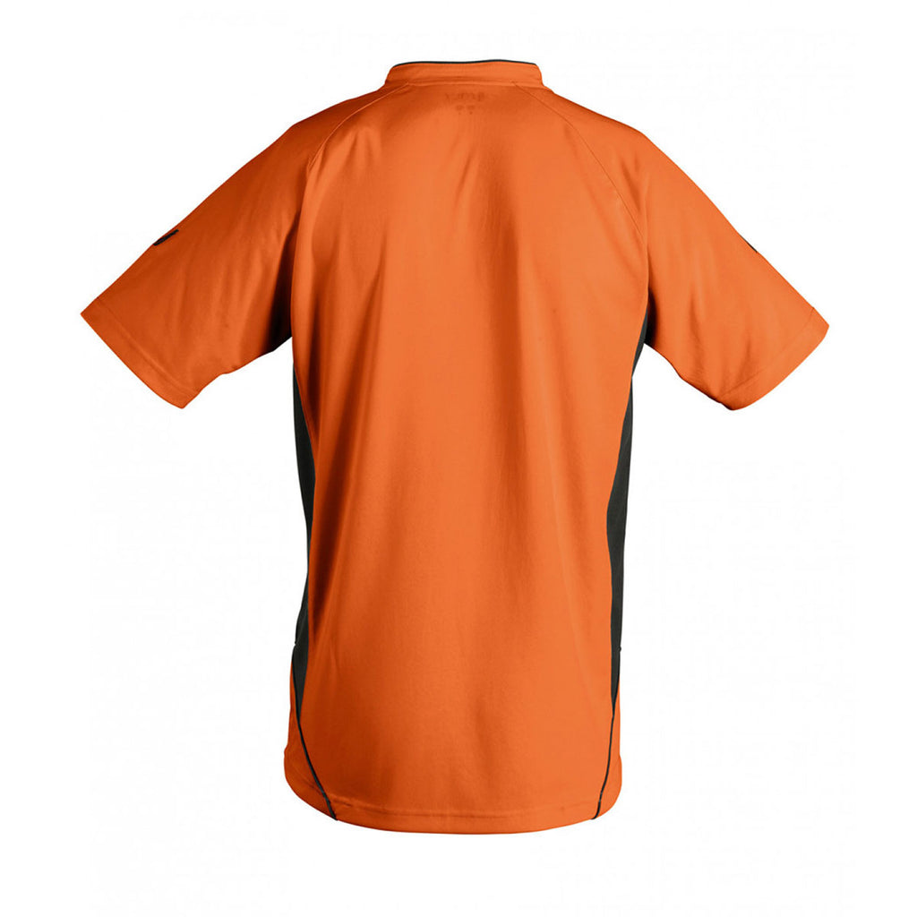 SOL'S Men's Orange/Black Maracana 2 Contrast T-Shirt