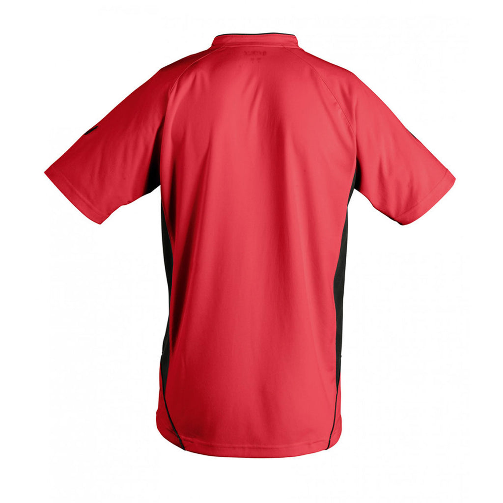 SOL'S Men's Red/Black Maracana 2 Contrast T-Shirt