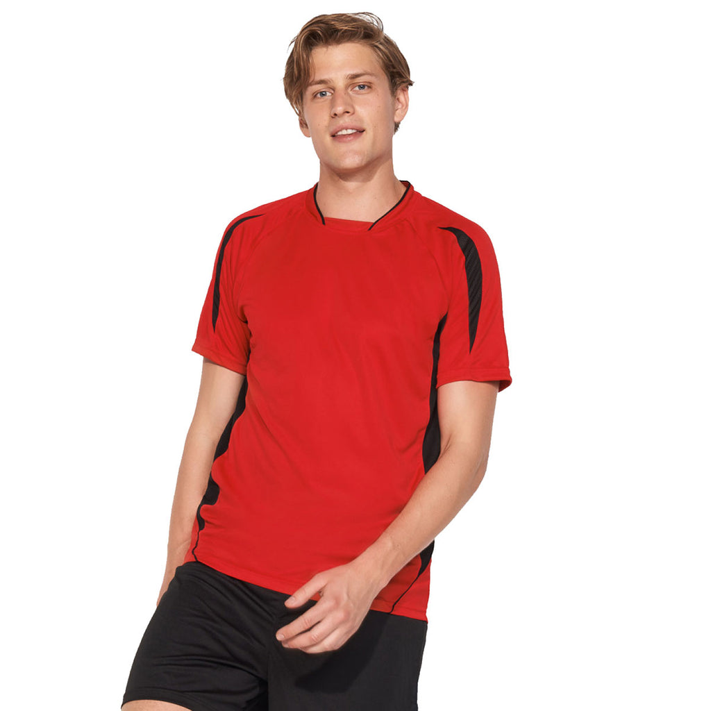 SOL'S Men's Red/Black Maracana 2 Contrast T-Shirt