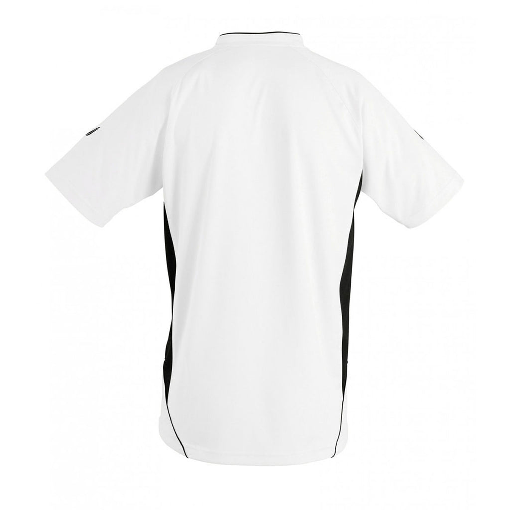SOL'S Men's White/Black Maracana 2 Contrast T-Shirt