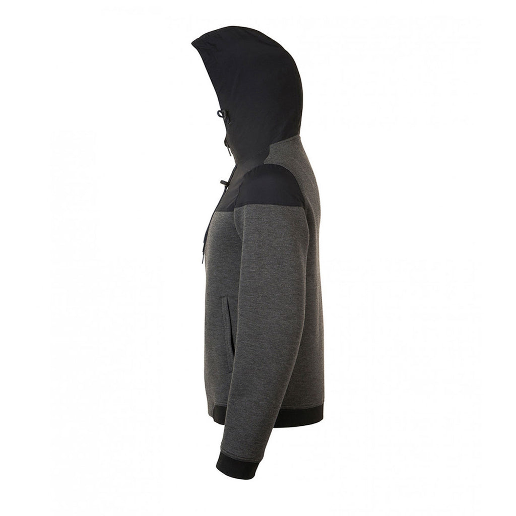 SOL'S Unisex Charcoal Marl/Black Voltage Hooded Jacket