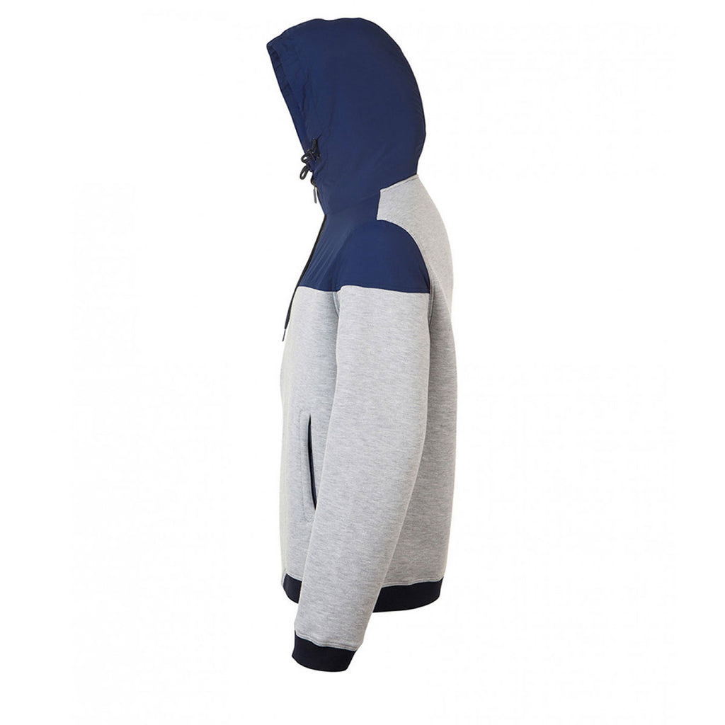 SOL'S Unisex Grey Marl/French Navy Voltage Hooded Jacket