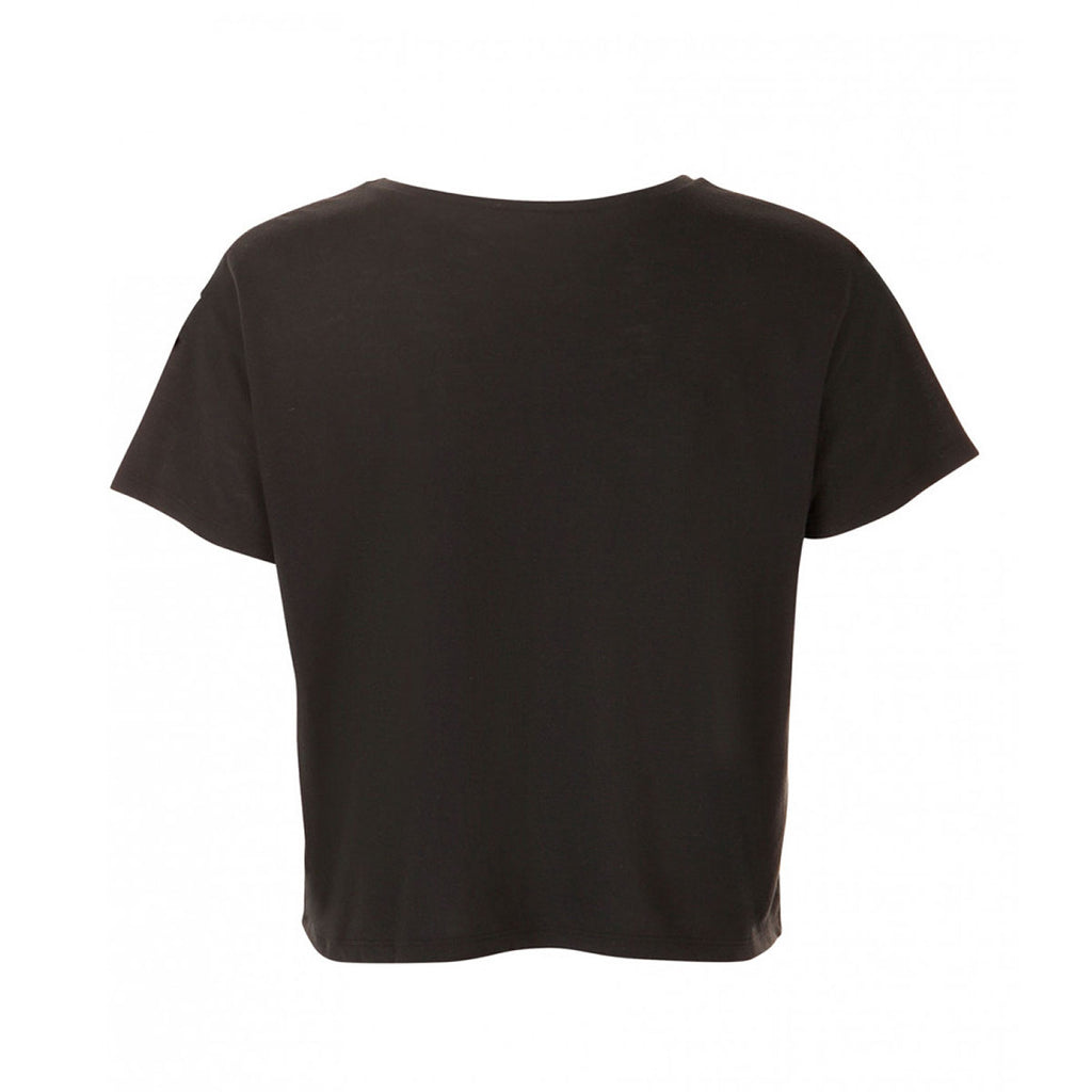 SOL'S Women's Black Maeva Beach Crop T-Shirt