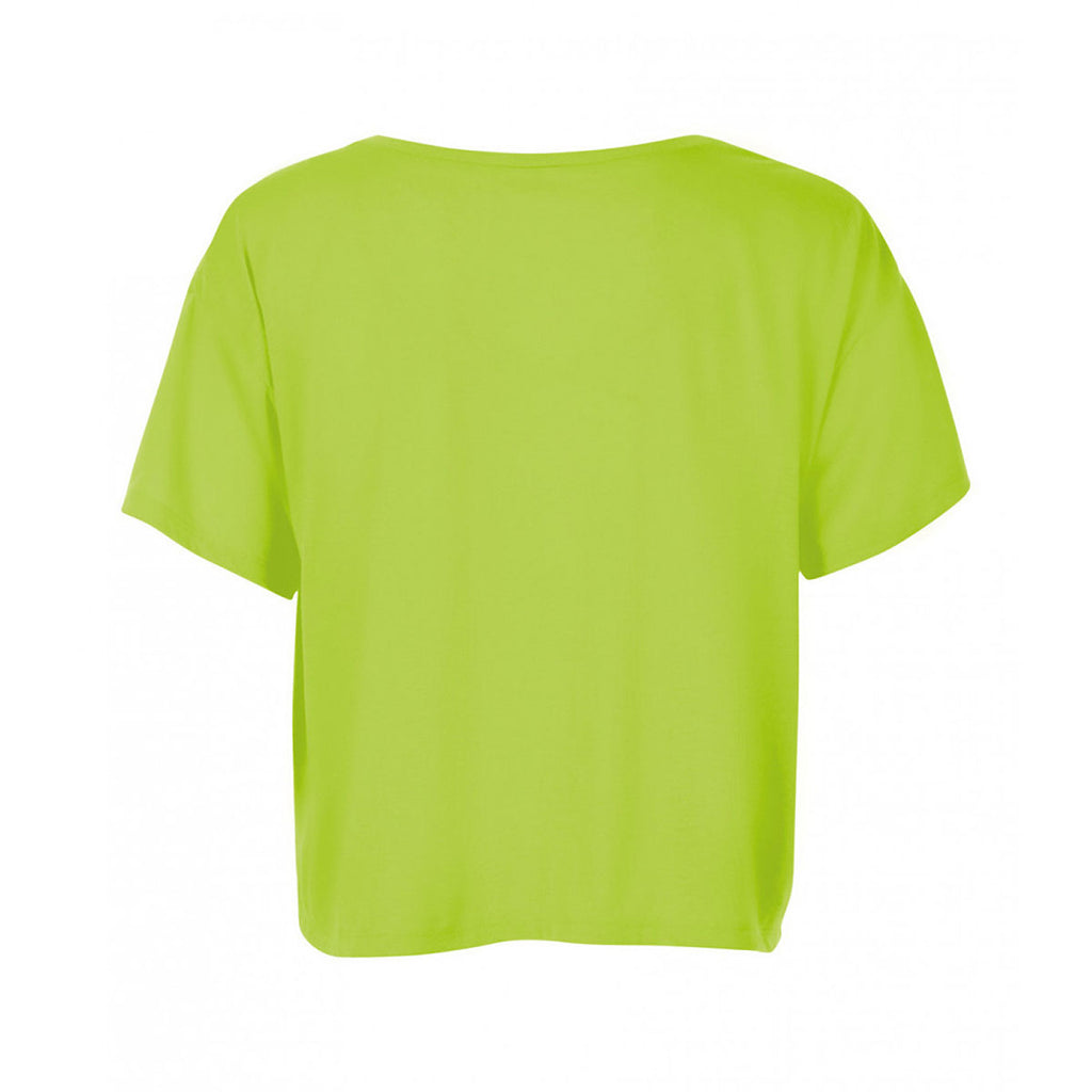 SOL'S Women's Neon Green Maeva Beach Crop T-Shirt
