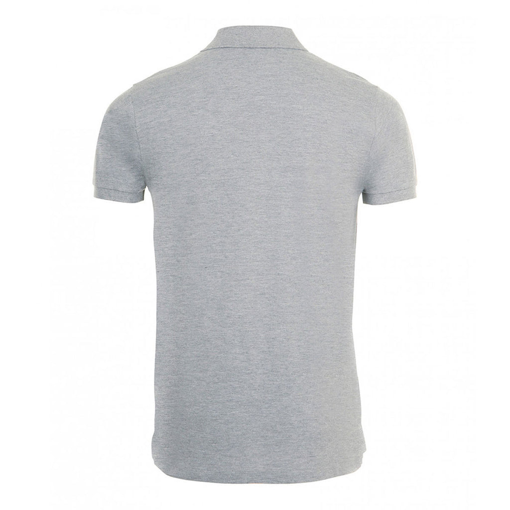 SOL'S Men's Grey Marl Phoenix Pique Polo Shirt