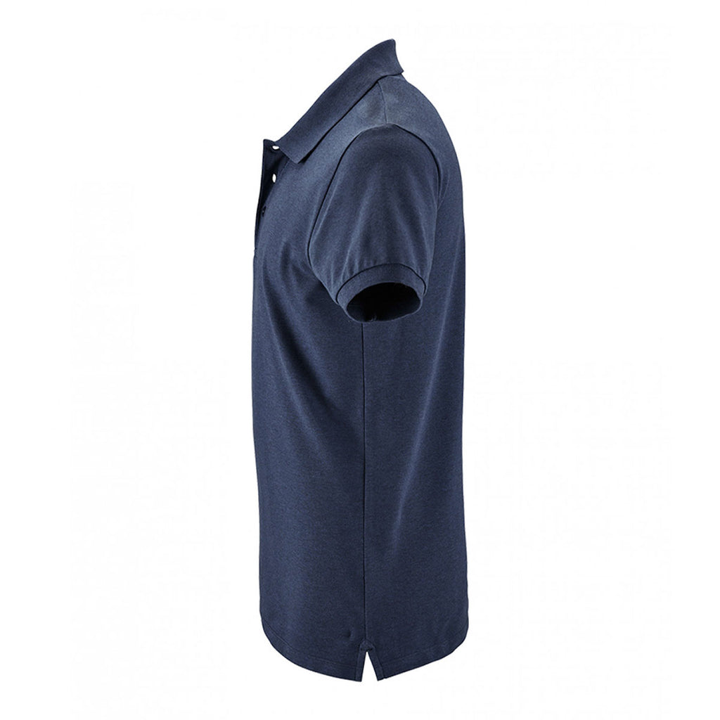 SOL'S Men's Heather Denim Phoenix Pique Polo Shirt