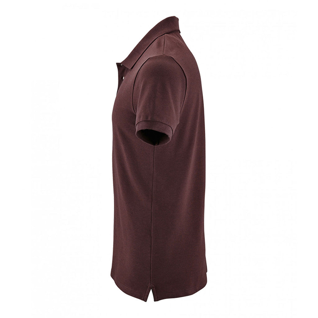 SOL'S Men's Heather Oxblood Phoenix Pique Polo Shirt