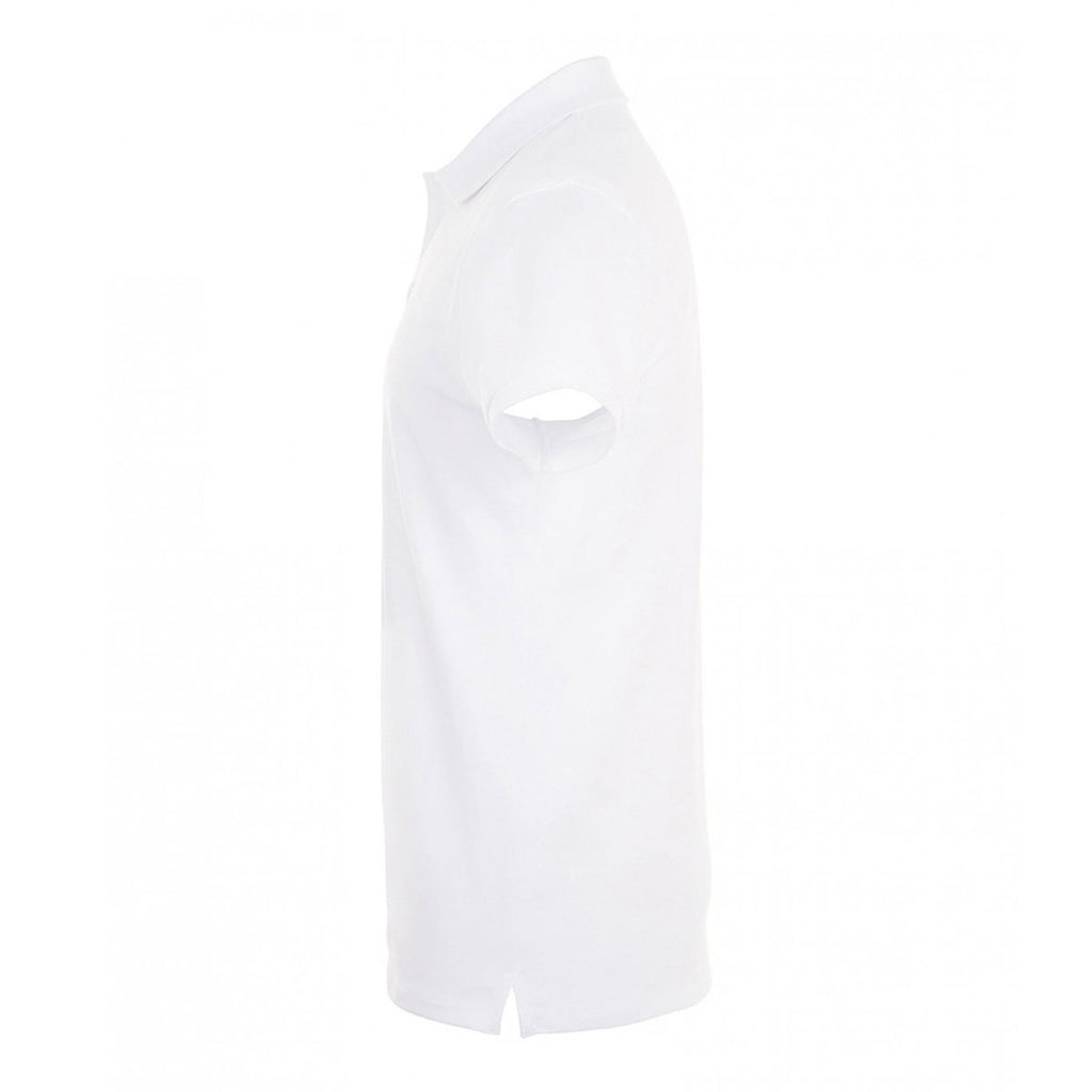 SOL'S Men's White Phoenix Pique Polo Shirt