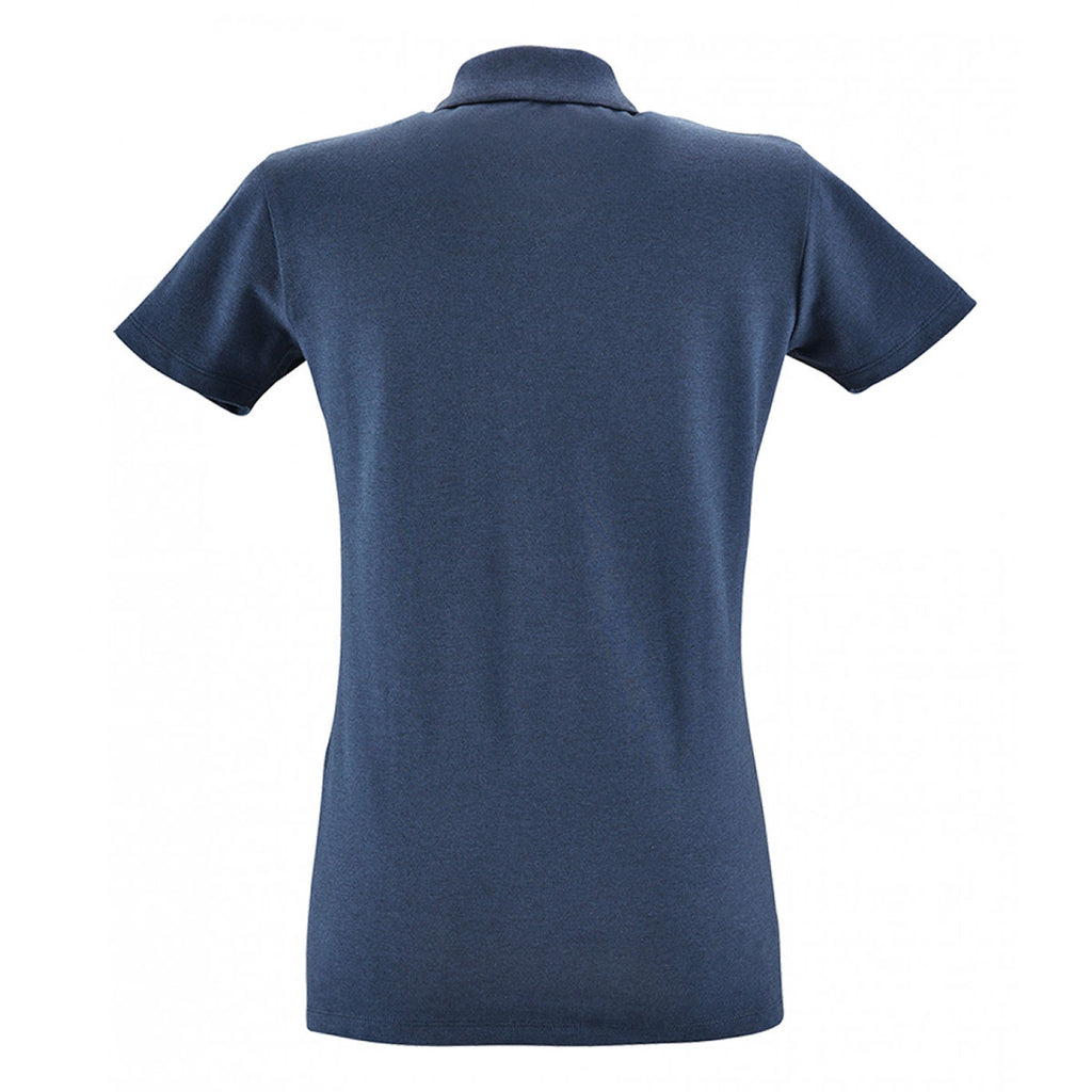 SOL'S Women's Heather Denim Phoenix Pique Polo Shirt
