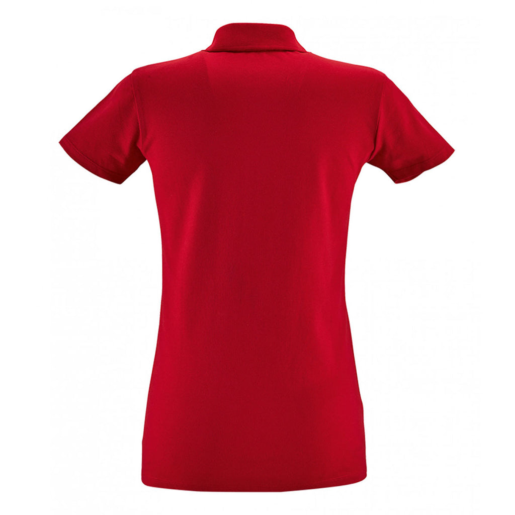 SOL'S Women's Red Phoenix Pique Polo Shirt