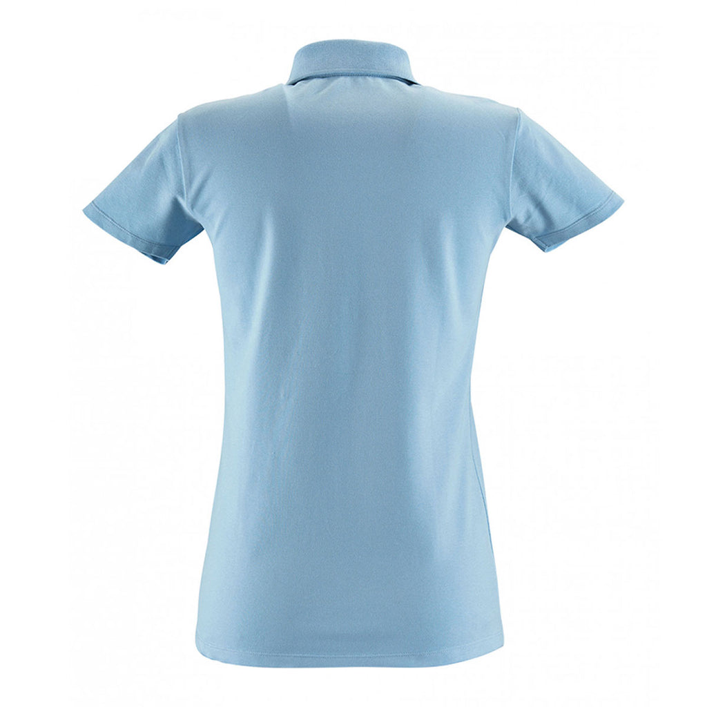 SOL'S Women's Sky Blue Phoenix Pique Polo Shirt