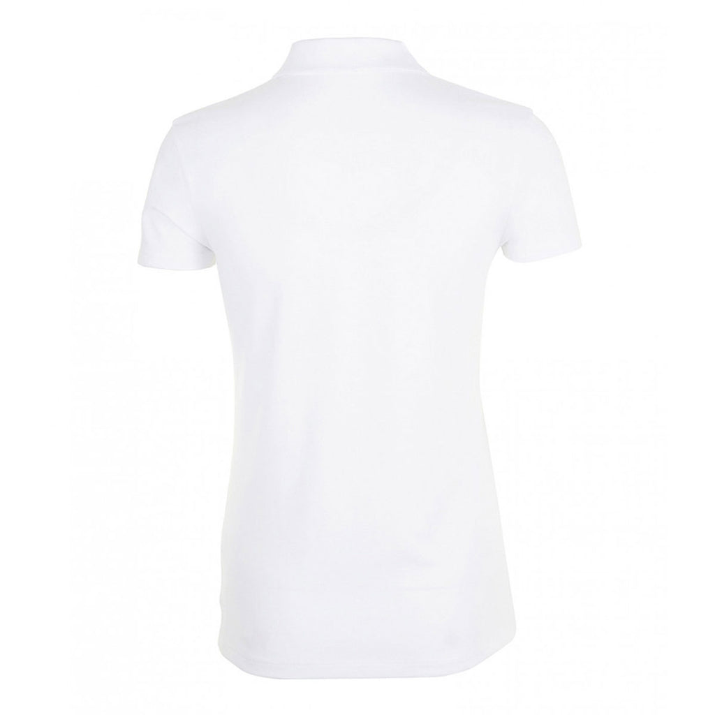 SOL'S Women's White Phoenix Pique Polo Shirt