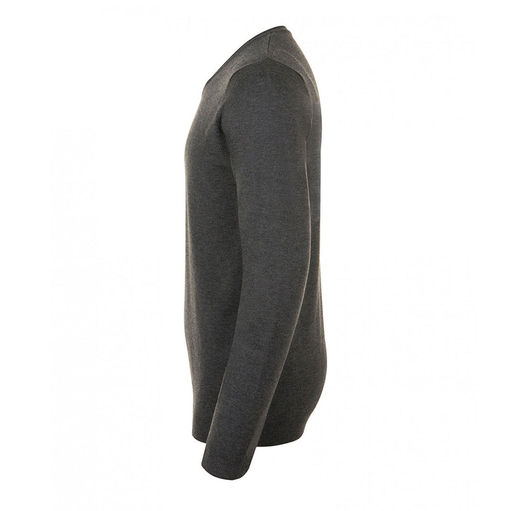 SOL'S Men's Charcoal Marl Glory V Neck Sweater