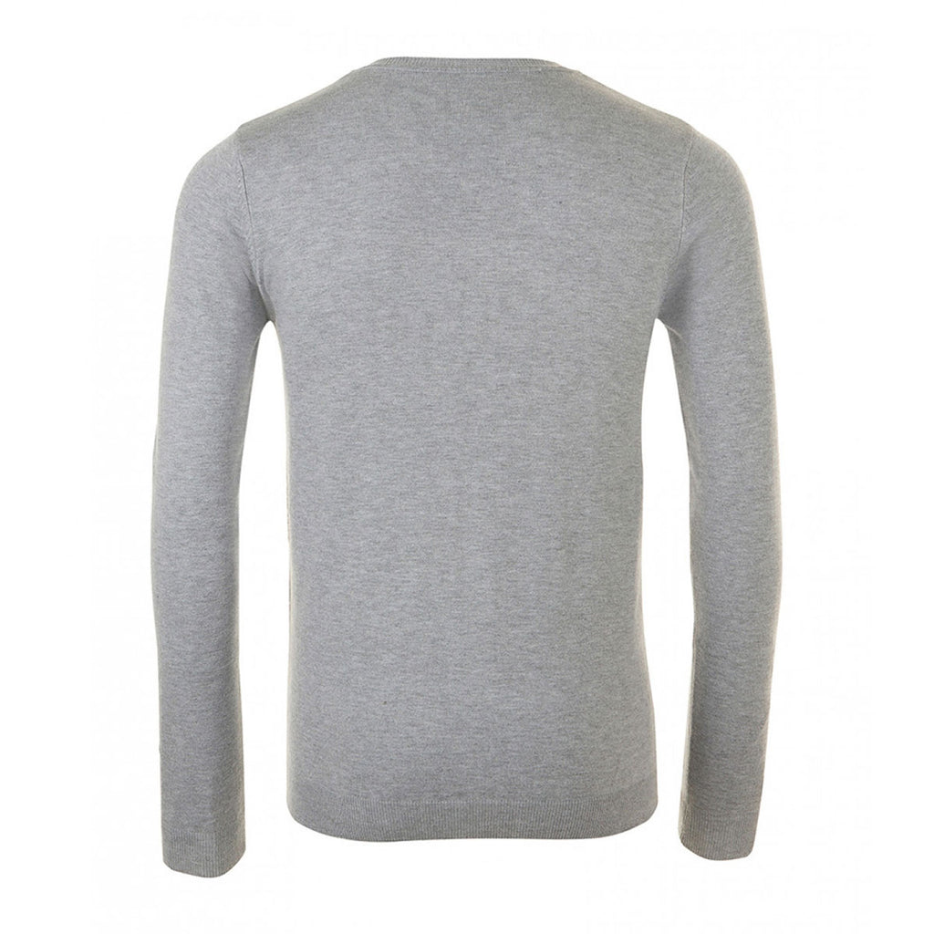 SOL'S Men's Grey Marl Glory V Neck Sweater