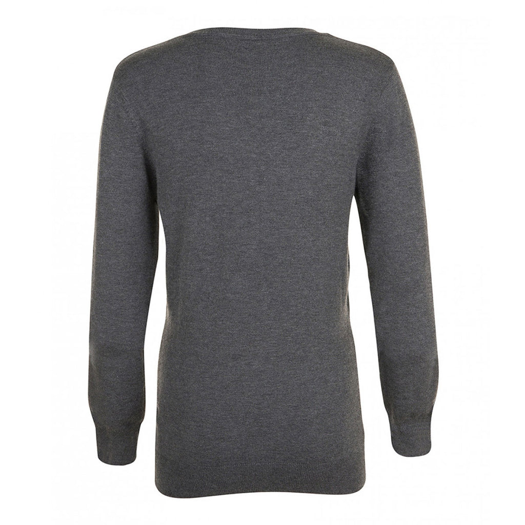 SOL'S Women's Charcoal Marl Glory V Neck Sweater