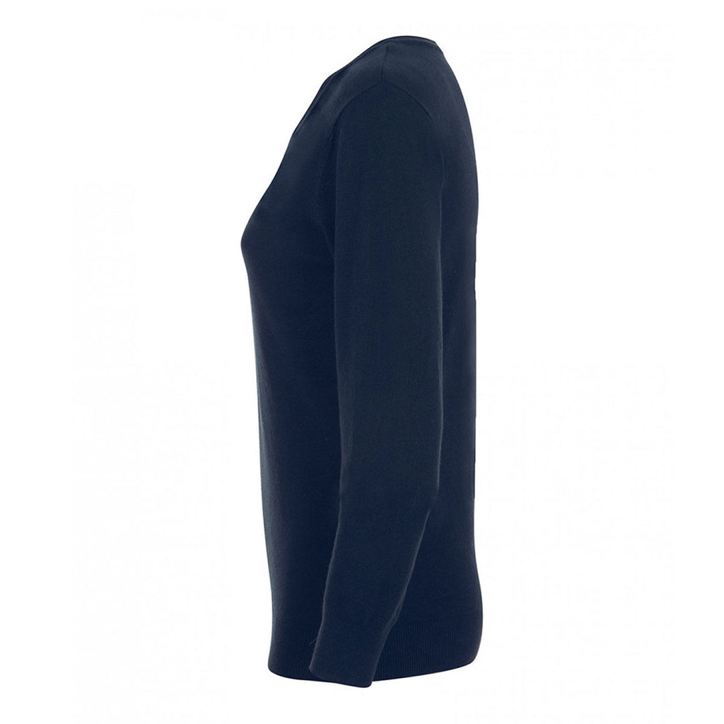 SOL'S Women's French Navy Glory V Neck Sweater
