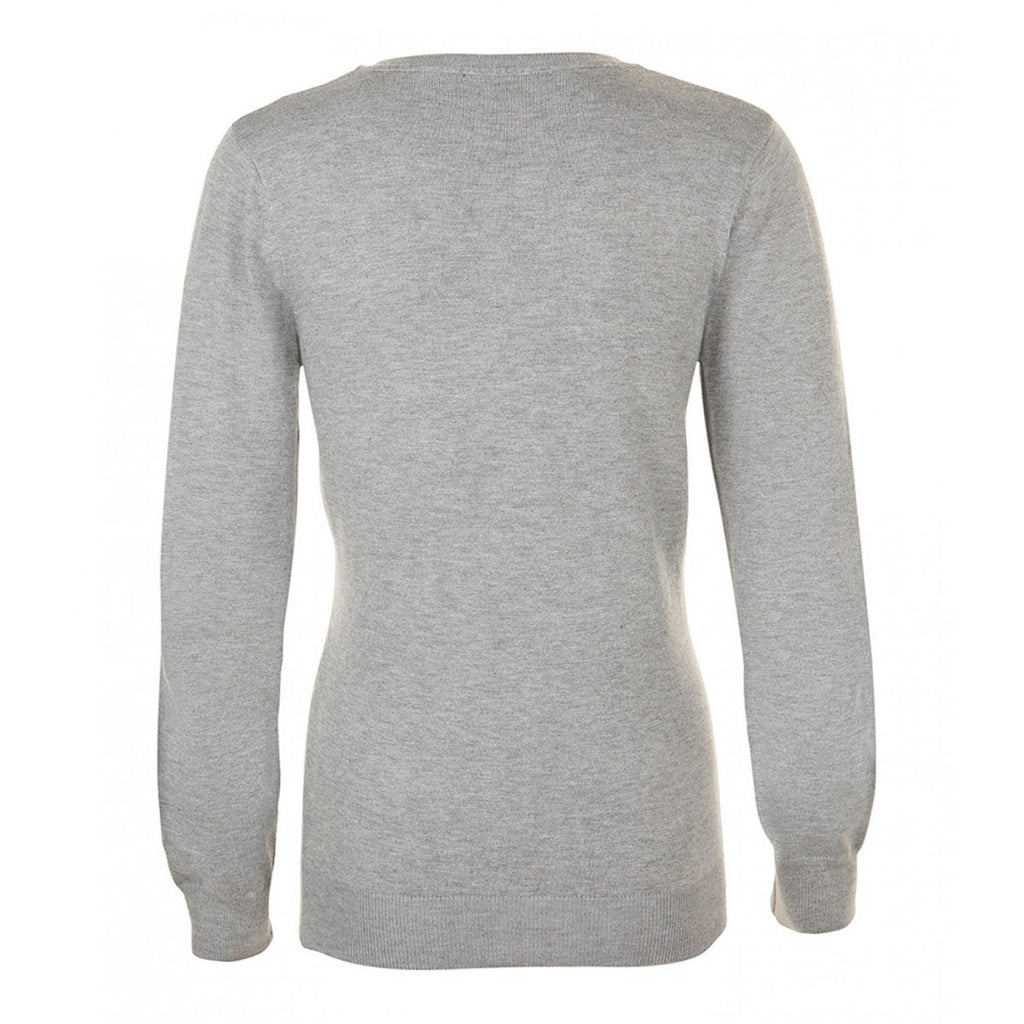 SOL'S Women's Grey Marl Glory V Neck Sweater