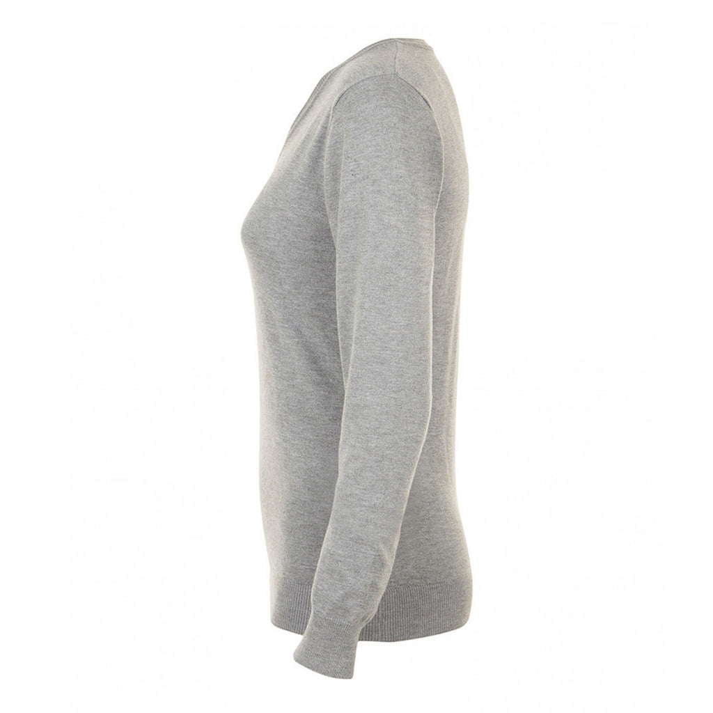 SOL'S Women's Grey Marl Glory V Neck Sweater