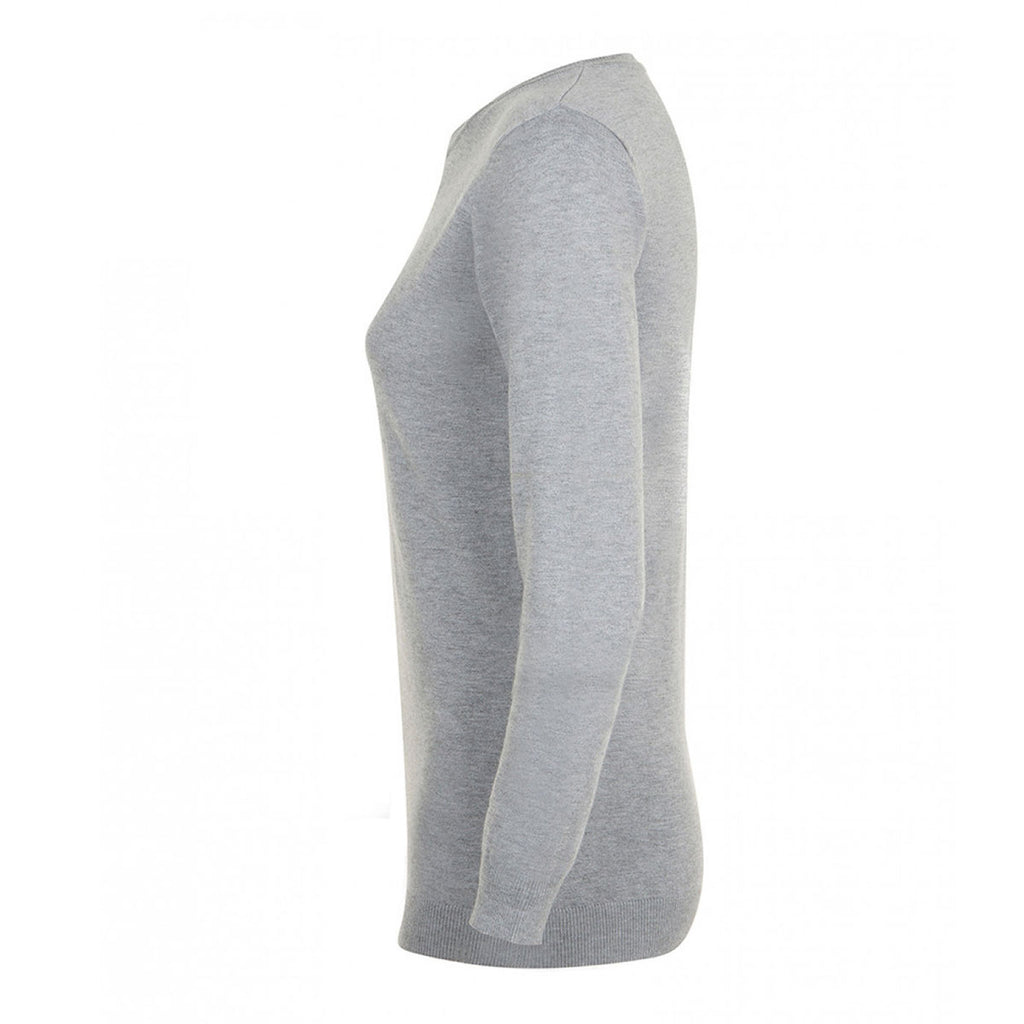 SOL'S Women's Grey Marl Ginger Crew Neck Sweater