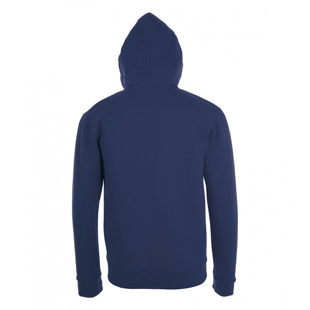 SOL'S Men's French Navy Stone Zip Hooded Sweatshirt