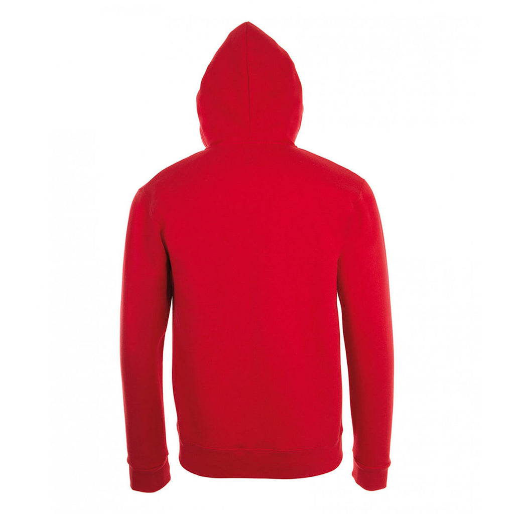 SOL'S Men's Red Stone Zip Hooded Sweatshirt