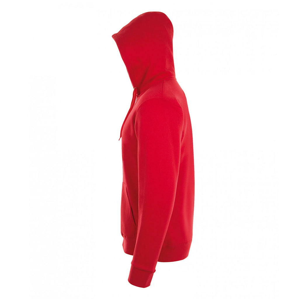 SOL'S Men's Red Stone Zip Hooded Sweatshirt